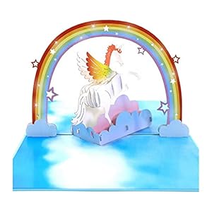 Cartes de Voeux Cartes d’anniversaire 3D Main Handmade Rainbow Color Invitation Cartes de vœux + Enveloppe Enfants…