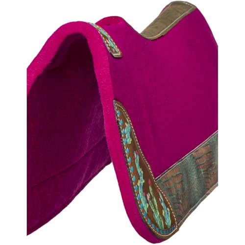 Tough 1 Hand Painted Cactus Saddle Pad Pink - Thumbnail 3