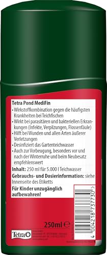 Tetra Pond MediFin - Medikament für Teichfische gegen die häufigsten Krankheiten, auch zur Vorbeugung und Desinfektion, 250 ml