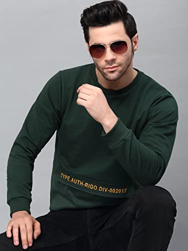 Image of Rigo Fleece Printed Round Neck Sweatshirt for Men | Full Sleeves Sweatshirt for Men | Casual Wear & Stylish Sweatshirts for Men
