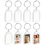 Lot de 8 porte-clés photo pratiques personnalisés - Contient 8 porte-clés en acrylique transparent avec anneau en métal, idéal pour un usage quotidien ou comme réserve. Dimensions intérieures parfaites de 2,5 x 3,5 cm pour les photos standard, les portraits ou les petits souvenirs