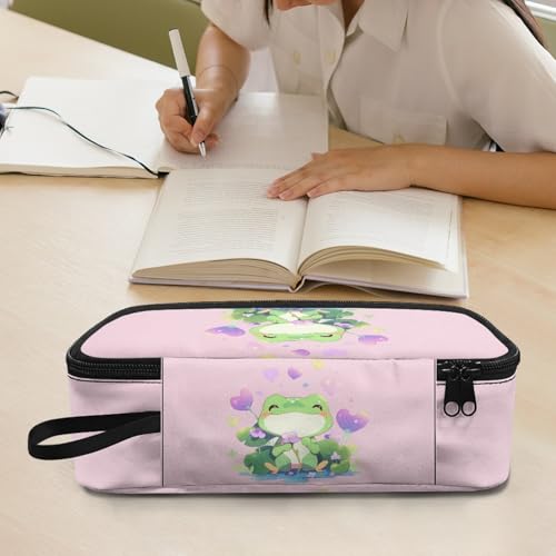 Image of Girls Pencil Case Cute Frog Pencil Pouch Large Capacity,Preschool Kids Pencil Bag for 1St 2Nd 3Rd Children Pen Box for Boys Adults Men Pencil Pouch Holder for Back to School Gifts