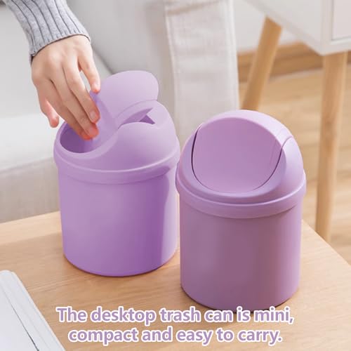 Mini caneca de basura con tapa para escritorio miniatura 3