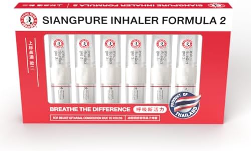 Siang Pure Oil Nasal Inhaler for Relief of Vertigo Natural Herbal Net Vol 2 cc (THAILAND) (Pack of 6)