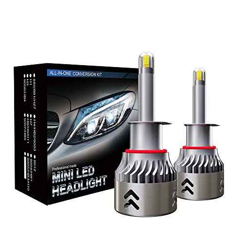 Bufccy H1 LED Headlight Bulbs, 60W 6000K White 9600 Lumens Super Bright LED Headlights Conversion Kit, Pack of 2