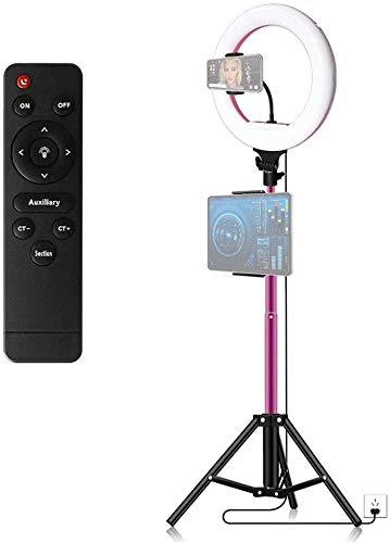 Electronics 32cm / 12 Zoll LED-Ringlicht Fill-in-Lampe 3500K-5600K dimmbar mit Fernbedienung + Metallstativ Max Ständer.Höhe 170cm + Adjustable
