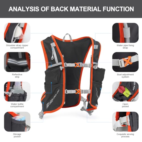 Image of INOXTO Running Hydration Vest Backpack,Lightweight Insulated Pack with 1.5L Water Bladder Bag Daypack for Hiking Trail Running Cycling Race Marathon for Women Men