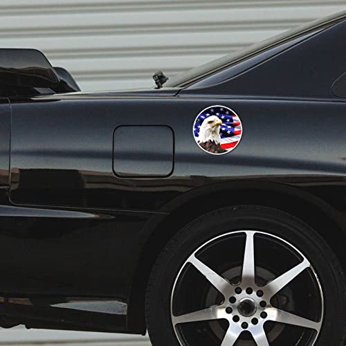American Flag Eagles Car Stickers Eagle Us Flags Car Decals Logo Circular Bumper Stickers Fits Car Truck Motorcycle Hood Decal Bonnet Side Birds Hawk Eagle Stickers Window Decals For Vehicles Emblem Badge Auto Car Graphics 5.12Inch #TOP4