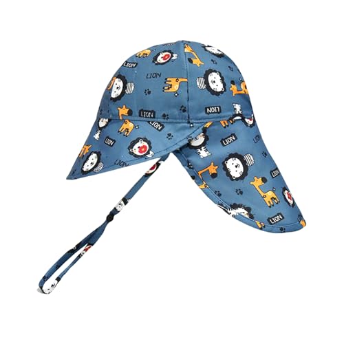 Baby Sun Hat with Neck Flap, Breathable Mesh UPF 50+ Sun Protection Cap Cute Cartoon Summer Beach Hat for Boys Girls4