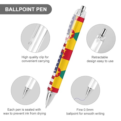 Bolígrafo retráctil de 0.5 mm para suministros de escritorio de oficina, diseño EE. UU., 4 uds. 3