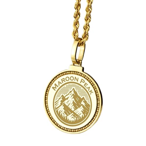 Pendentif Santa Fe argent 925 plaqué or 28mm anti-ternissement avec chaîne