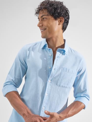 Image of Highlander Men Men's Relaxed Fit Casual Shirt | Cotton Linen | Relaxed fit | Full Sleeves|Premium Shirt for Man