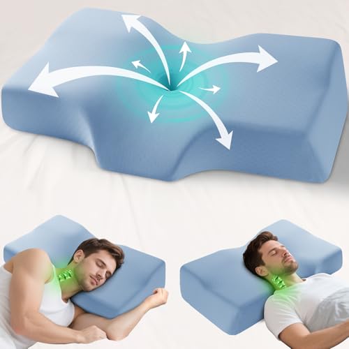 Hypuno Memory Schaum Nackenkissen Orthopädisches Kopfkissen für Nacken und Schulterschmerzen - Ergonomisches Kühlendes Schlafkissen für Seitenschläfer, Rücken und Bauchschläfer mit Nackenstütze Hypuno Memory Schaum Nackenkissen Orthopädisches Kopfkissen für Nacken und Schulterschmerzen - Ergonomisches Kühlendes Schlafkissen für Seitenschläfer, Rücken und Bauchschläfer mit Nackenstütze