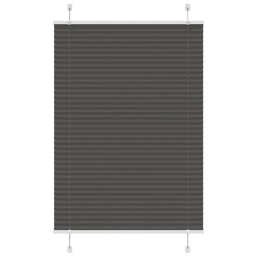 vidaXL Pleated Blind Black 85x150 cm Fabric Width 84.4 cm Polyester, pleated window shade, pleated shade, concertina blind, plisse blind