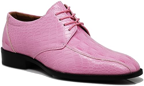 Image of Gator3N Men's Alligator Crocodile Print Oxfords Fashion Lace Up Dress Shoes