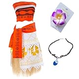 QAQ-COSPLAY Plus Size Moana Costume for Women, Adult Moana Dress with Accessories for Halloween Party