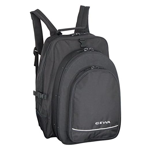 GEWA Mochila con estuche para clarinete/Estuche ligero - para sistema Boehm y alemán - funda de tornillo repelente al agua con bolsillo para partituras - Juego de mochila - Negro