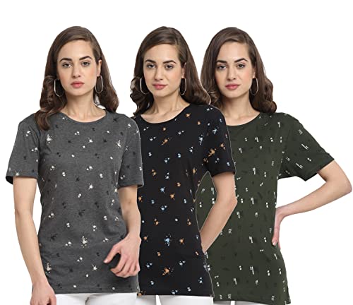 Image of Mack Jonney Regular Fit Women Tshirts(Pack of 3-MACK631901)
