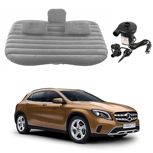 Image of Oshotto Multifunctional Car Travel Bed Mattress with Two Air Pillows, Car Air Pump Compatible with Mercedes GLA (Grey)