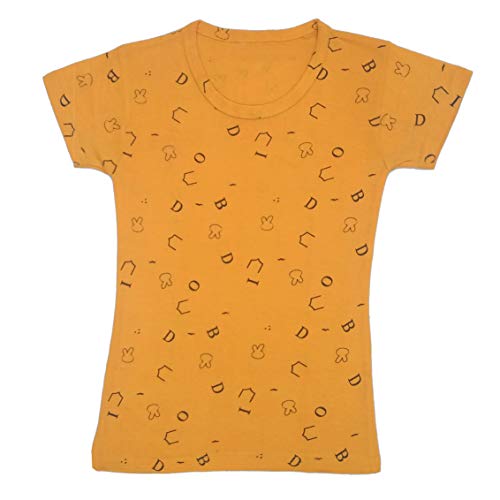 Image of indi weaves Girls Half Sleeve Cotton Printed T-Shirts Pack of 4