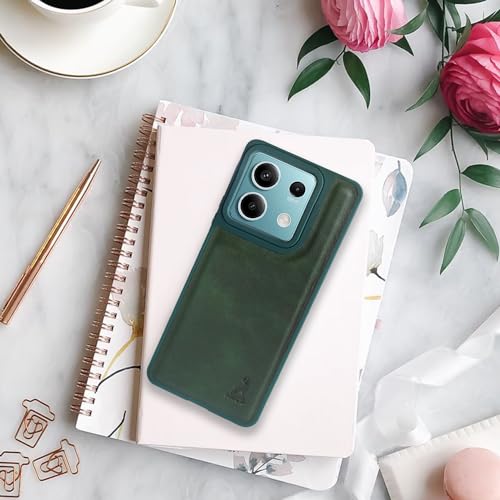 Image of AIBEX Shield Back Cover Case Compatible with Xiaomi Redmi Note 13 5G Back Cover | Flexible Vegan Leather | Full Camera Protection | Raised Edges | Super Soft-Touch | Bumper Case