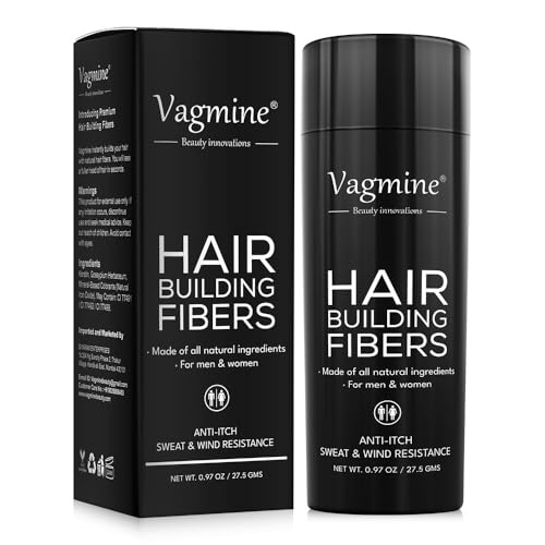 Image of VAGMINE Hair Fiber Medium Brown for Men & Women | 27.5g | Instantly Covers Thinning Hair & Bald Spots | Natural Look & Long-Lasting Hold | Easy to Apply | Suitable for All Hair Types