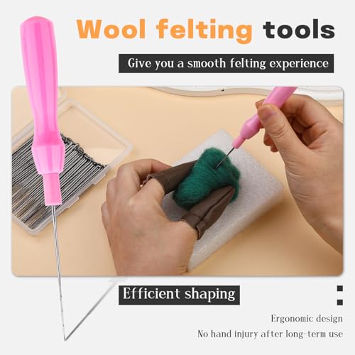 image for QMNNMA Needle Felting Needles, 100Pcs Wool Felting Needles, Needle Fel