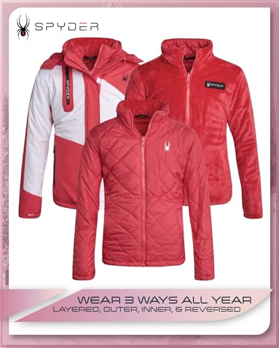 Image of Spyder Girls 3 in 1 System Jacket - Weather Resistant Girls Winter Jacket with Soft Cozy Inner Fleece Outerwear Winter Coats