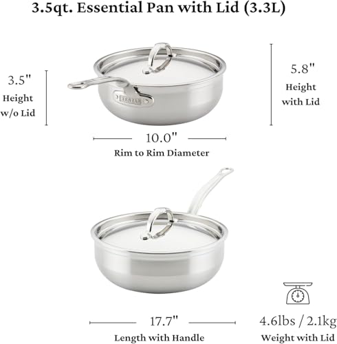 Image of Hestan ProBond Forged - Professional Clad Stainless Steel Essential Pan, 3.5 Quart, Induction Compatible