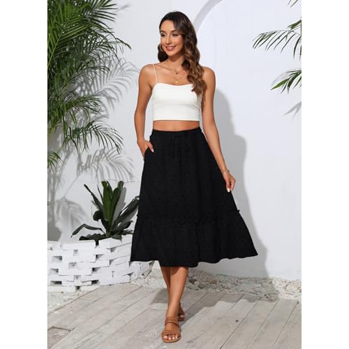 Image of Witsmile High Waist Tiered Skirts for Women Flowy Skirts for Women Long Length with Pockets 2026 Fashion Trendy