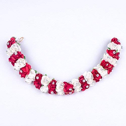 Iyaan Bharatanatyam Dance Special Gajra For Hair Accessories For Women And Girls Red And White Pack Of 1 (B07NRBC2JJ) Amazon Price History, Amazon Price Tracker
