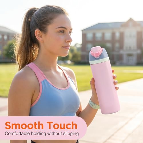 Besot 910ml Insulated Stainless Steel Water Bottle with Straw - Ideal for Outdoor Adventures and Travel, Food Grade Safe, BPA-Free, Leak-Proof Car Water Bottle (Cherry Blossom) - Image 5