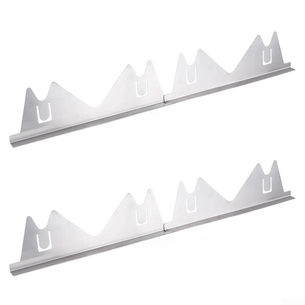 Stove Gap Covers Stainless Steel, Cooker Gap Filler Retractable Length 13.8 to 27.5 Inches, Heat Resistant Guard Between Stove Top & Counter(Silver (pointy) 2)