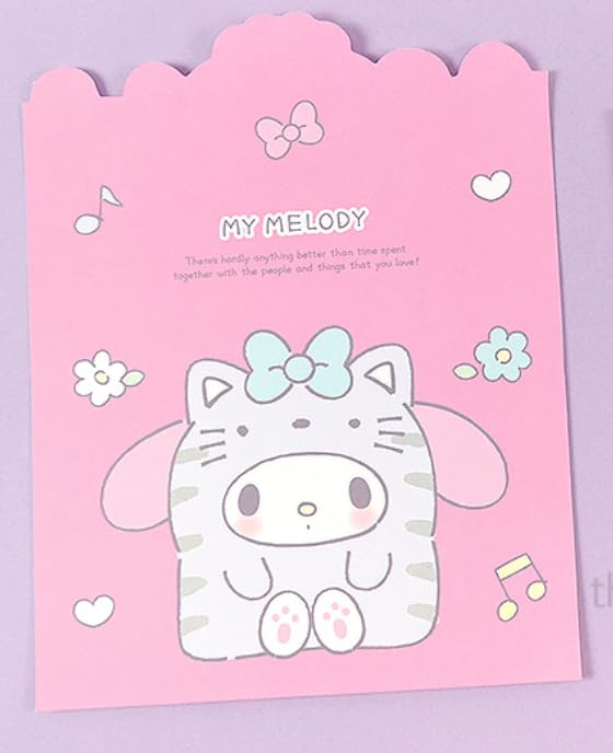 Image of My Melody All Occasion Cards Set Officially Licensed with Envelopes - 4 Sheets, 2 Envelopes, 2 Seal Stickers