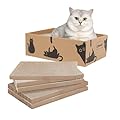ComSaf Cat Scratching Board, 5 Layers Design Cat Scratching Pad, Corrugated Cardboard Cat Scratcher, Reversible Cat Scratching Box for Cats, Cardboard Cat Bed, Playing, Sleeping