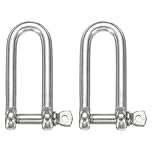 sourcing map 2Pcs Stainless Steel Bow Shackle, 4/5"(20mm) Long D Shape Screw Pin Large Screw Shackles for Boat Sailboat Chain Rigging Clasp Paracord Jewelry Marine Tackle, Silver Tone