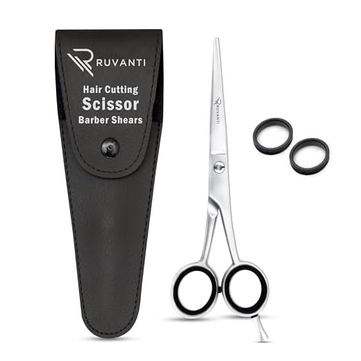 Ruvanti Hair Cutting Scissors - Professional Barber Shears For Salon & Home Use, Sharp Durable Stainless Steel Blades, Comfortable Grip Handles, Includes Case - Tijeras De Peluquería Profesional