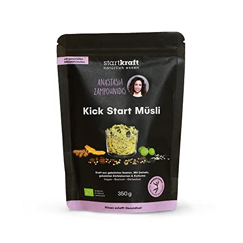 STARTKRAFT Kickstart Müsli by Anastasia Zampounidis - 350g Müsli ohne Zuckerzusatz - Unser gekeimtes Müsli für ein perfektes Frühstück mit Vitalität, Power & Zufriedenheit (350g) Cover