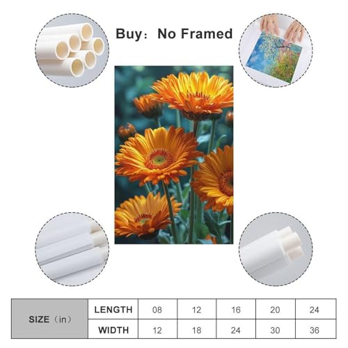 Décoration murale gerbera orange pour réveiller un mur blanc
