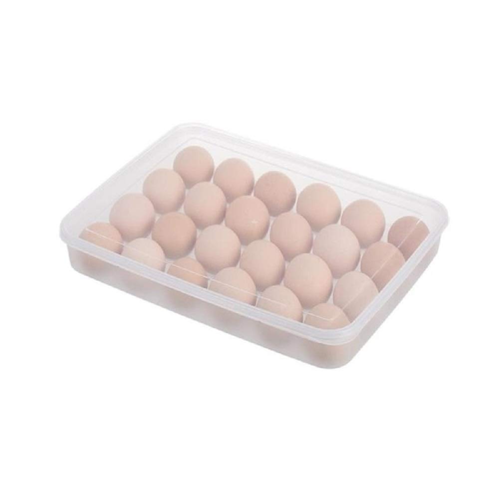 onlyeasy 24 grid egg storage box egg refrigerator storage tray, stackable plastic egg containers for fridge kitchen 1pc