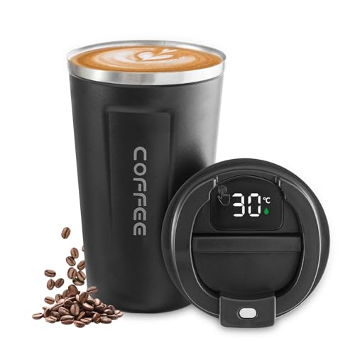 Newvenper Stainless Steel Vacuum Insulated Travel Coffee Mug,Temperature Display Insulated Tumbler...