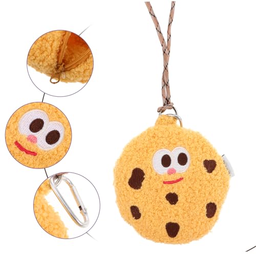 Mipcase Funny Cookie Coin Purse: Fuzzy Crossbody Bags with Detachable Keychain - Themed Storage Pouch for Kids’ Bus Pass & School Id Cards3