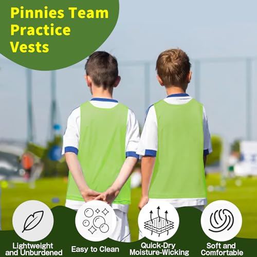 Image of 6 Pack Pinnies Team Practice Vests for Child Youth Teen Adult, Mesh Scrimmage Jersey for Soccer Football Basketball