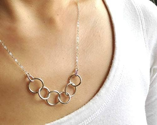 EFYTAL 60th Birthday Gifts for Women, 925 Sterling Silver Six Circle Necklace, Cool 60th Birthday Gifts, 60 Year Old Woman - Image 3