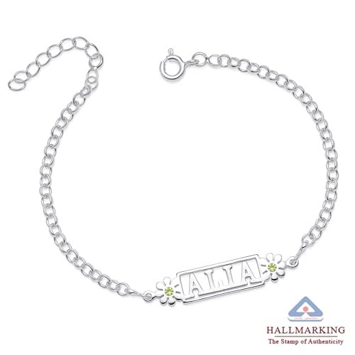 Image of TRUESILVER ACPL 925 Sterling Silver Personalised Bracelet for Women | Customized Name Bracelet Gift for Wedding Anniversary Birthday