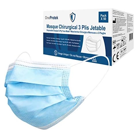 Masques chirurgicaux OneProtek 3 couches Cover