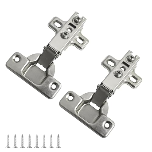 2 cerniere per ante di armadietti, cerniere da incasso a chiusura ammortizzata per ante di armadi, copertura completa (copertura completa del braccio dritto)