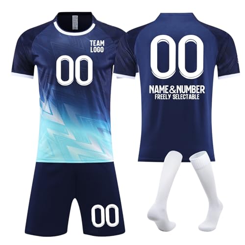 LILIHOT Fußball Trikot Kinder Personalisiert Fußball Trikot Herren Türkei Mädchen Geschenke 11 Jahre Fussball Fußball Trikot Kinder Mit Namen 128 Fussball Geschenke Mädchen 9 Jahre(#D Royal Blue)