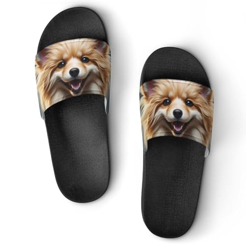 Cute Dog Funny House Sandals Non Slip Shower Slippers Quick Drying Bathroom Shoes for Women Men