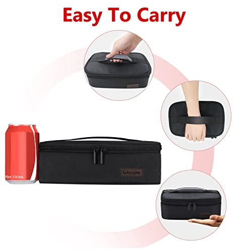 Gloppie Small Lunch Bag For Men Women Insulated Lunch Box Mini Lunchbox Thermal Lunch Boxes Adult Lunch Pail Petty Food Containers Portable Cooler Bags Reusable Snack Bag Loncheras Para Hombres Black #TOP1